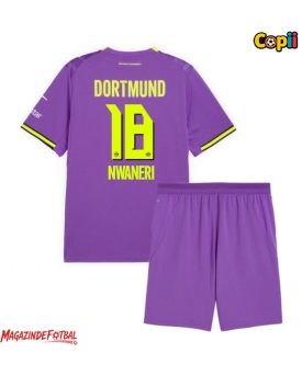 Borussia Dortmund Ethan Nwaneri #18 Echipament de Fotbal Replică 2026-27 Copii Treilea (+ Șorturi)